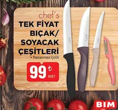 CHEF'S TEK FİYAT BIÇAK/SOYACAK ÇEŞİTLERİ